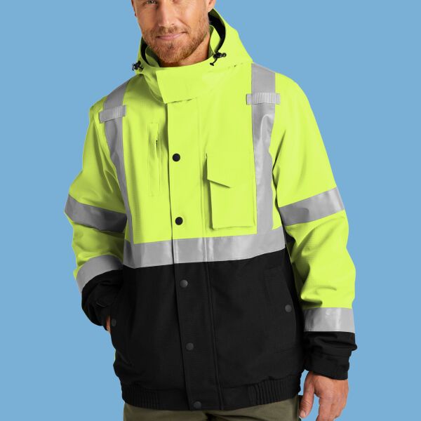 Ansi 107 Class 3 Waterproof Insulated Ripstop Bomber Jacket Thumbnail