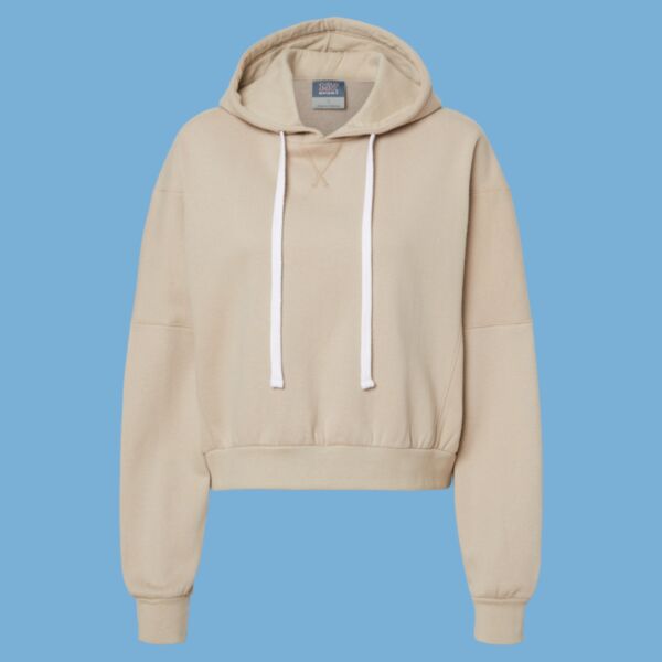 Women's Sueded Fleece Crop Hooded Sweatshirt Thumbnail
