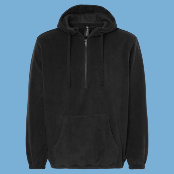 Men's Polar Fleece Quarter-Zip Hooded Pullover Thumbnail
