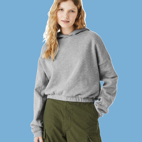 FWD Fashion Women's Sponge Fleece Cinched Bottom Hoodie Thumbnail