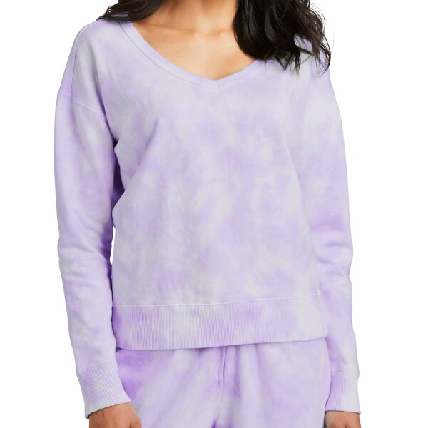 Women's Beach Wash ® Cloud Tie Dye V Neck Sweatshirt Thumbnail