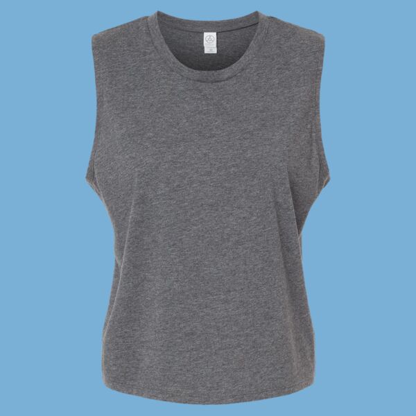 Women's Cotton Jersey CVC Go-To Crop Muscle Tank Thumbnail