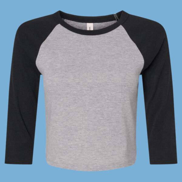 Women's Micro Rib 3/4 Raglan Sleeve Baby Tee Thumbnail