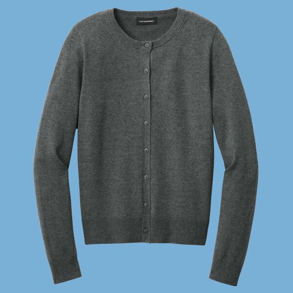 Women's Easy Care Crewneck Cardigan Sweater Thumbnail