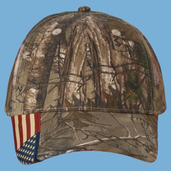 Camo Woven USA Flag Mesh Cap Thumbnail