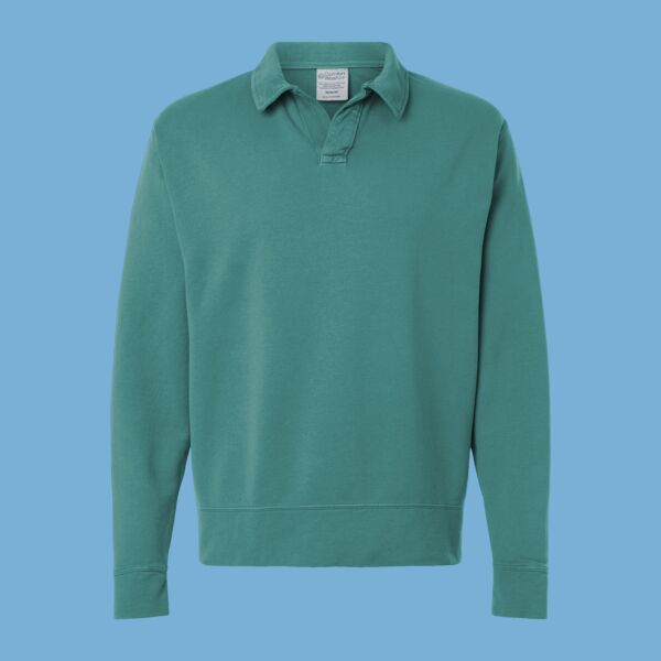 Garment-Dyed Polo Collar Sweatshirt Thumbnail