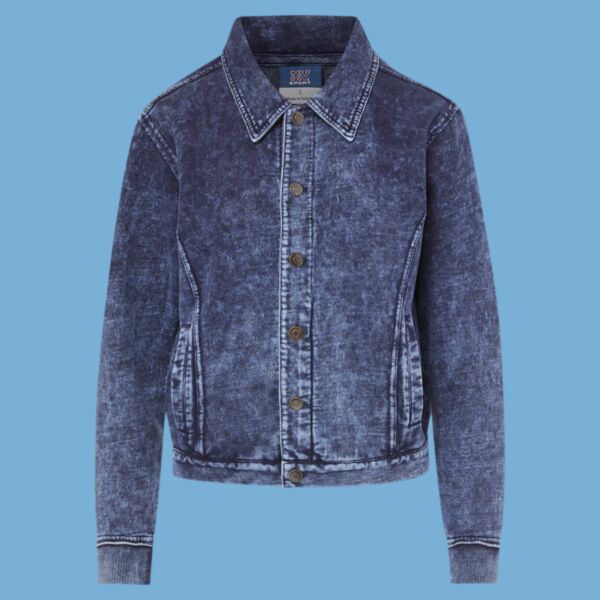 Women's Mila Acid Wash Denim Terry Jacket Thumbnail