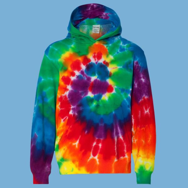 Youth Multi-Color Swirl Hooded Tie-Dyed Sweatshirt Thumbnail