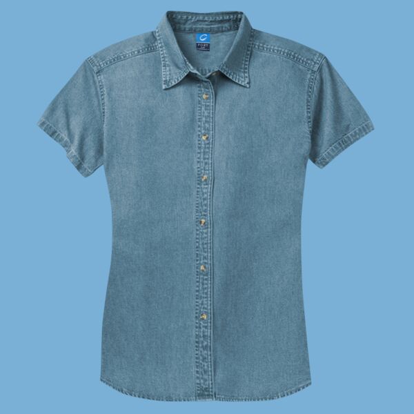 Women's Short Sleeve Value Denim Shirt Thumbnail