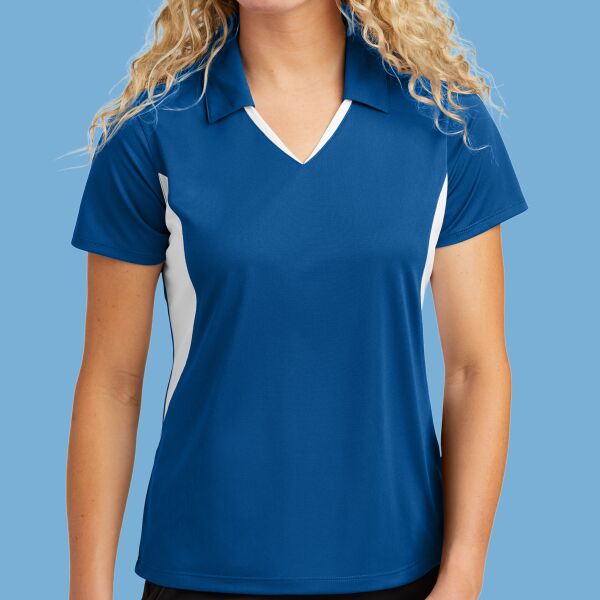 Women's Side Blocked Micropique Sport Wick ® Polo Thumbnail