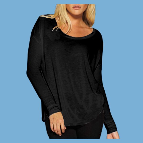 Women’s Flowy 2x1 Ribbed Long Sleeve Tee Thumbnail