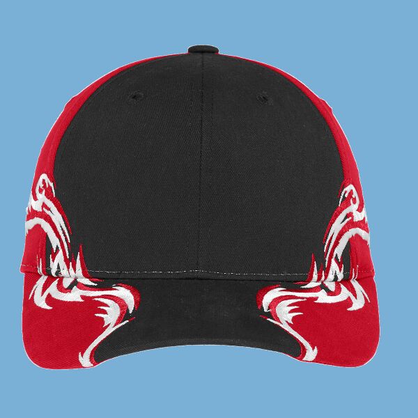 Colorblock Racing Cap with Flames Thumbnail