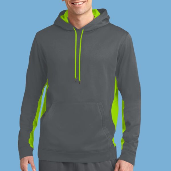 Sport Wick ® Fleece Colorblock Hooded Pullover Thumbnail