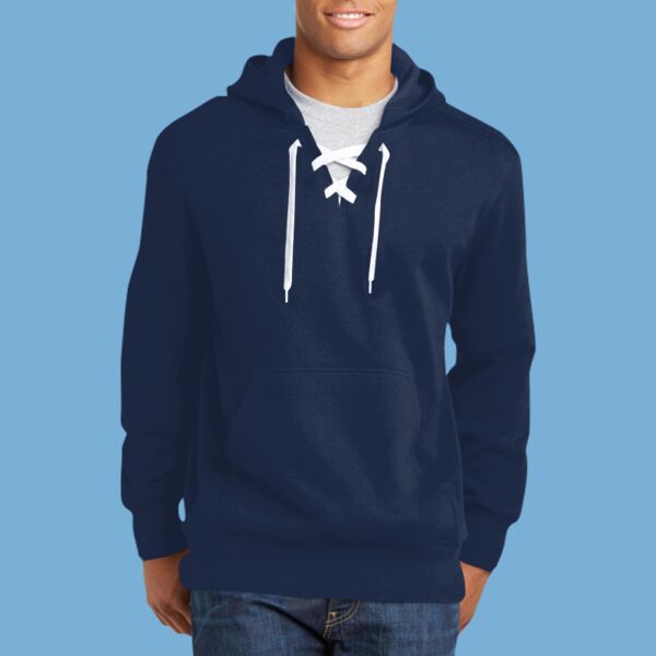 Lace Up Pullover Hooded Sweatshirt Thumbnail