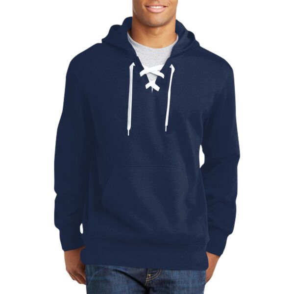 Lace Up Pullover Hooded Sweatshirt Thumbnail