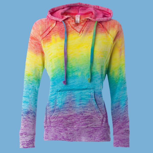 Women’s Courtney Burnout V-Notch Hooded Sweatshirt Thumbnail