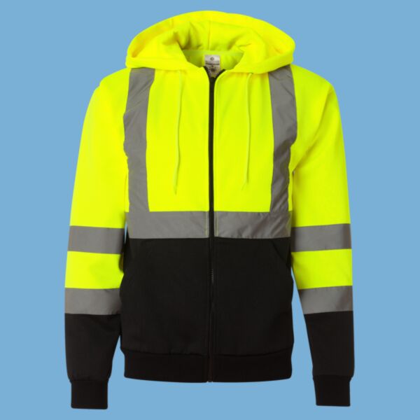 Hi-Vis Full-Zip Hooded Sweatshirt Thumbnail