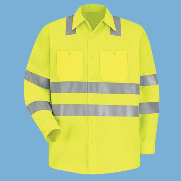High Visibility Safety Long Sleeve Work Shirt Thumbnail