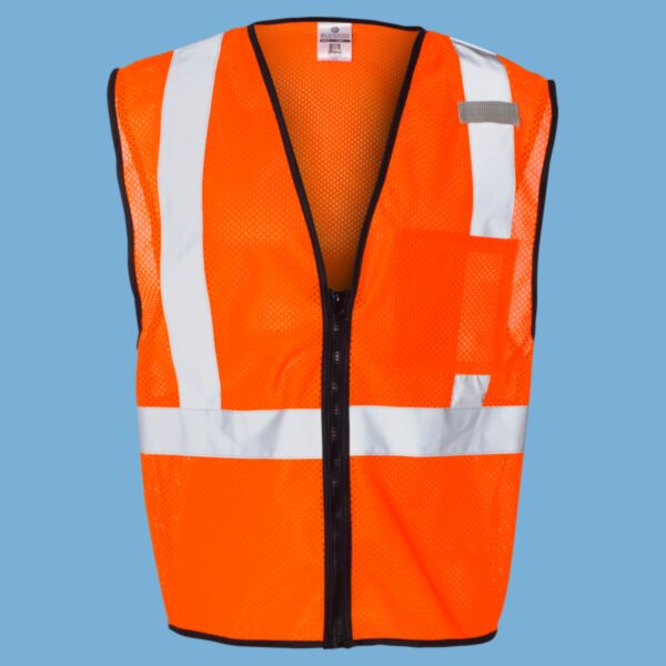 Single Pocket Zipper Mesh Class 2 Vest Thumbnail