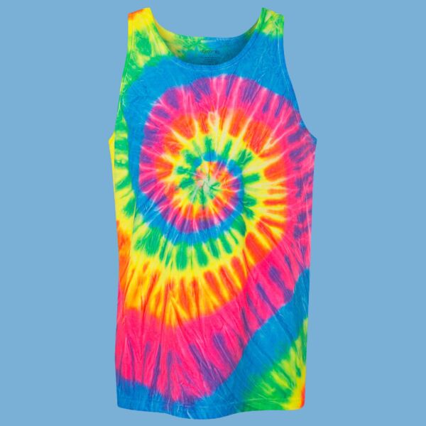 Multi-Color Spiral Tie-Dyed Tank Top Thumbnail