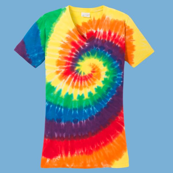 Women's Tie Dye V Neck Tee Thumbnail