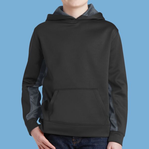 Youth Sport Wick ® CamoHex Fleece Colorblock Hooded Pullover Thumbnail