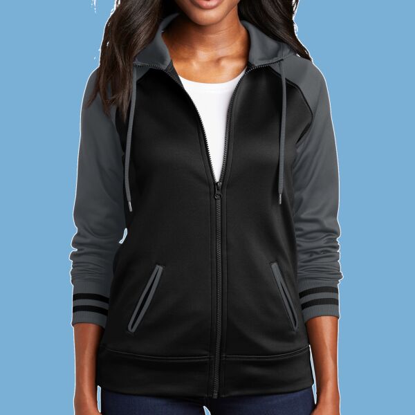 Women's Sport Wick ® Varsity Fleece Full Zip Hooded Jacket Thumbnail