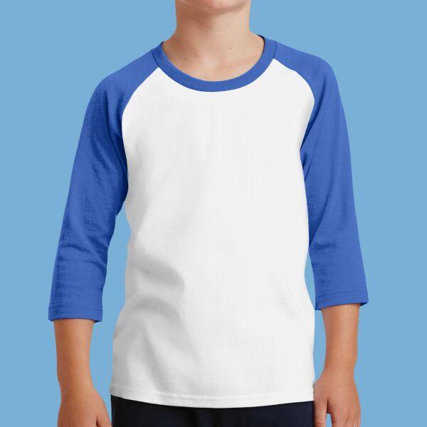 Youth Core Blend 3/4 Sleeve Raglan Tee Thumbnail