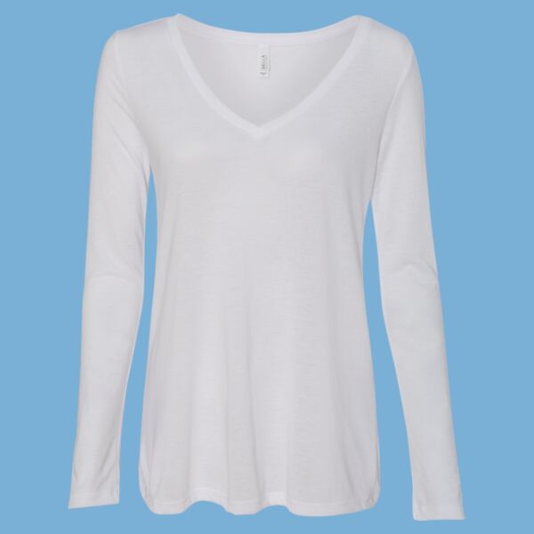 Women's Flowy Long Sleeve V-Neck Tee Thumbnail