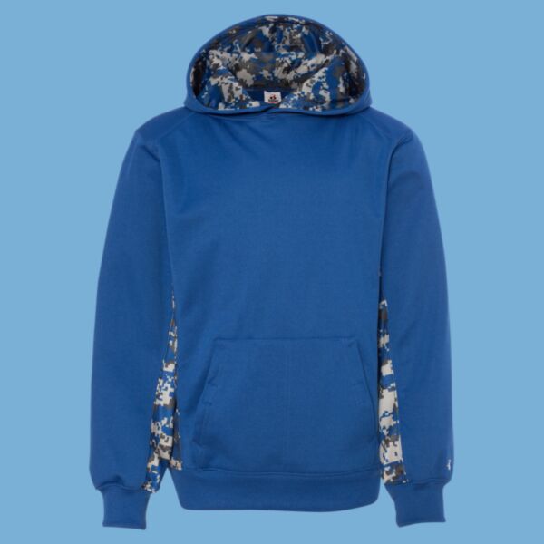 Youth Digital Camo Colorblock Performance Fleece Hooded Sweatshirt Thumbnail