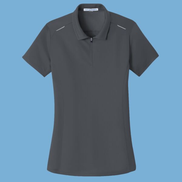 Women's Pinpoint Mesh Zip Polo Thumbnail