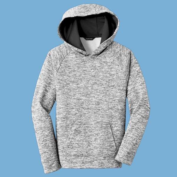 Youth PosiCharge ® Electric Heather Fleece Hooded Pullover Thumbnail