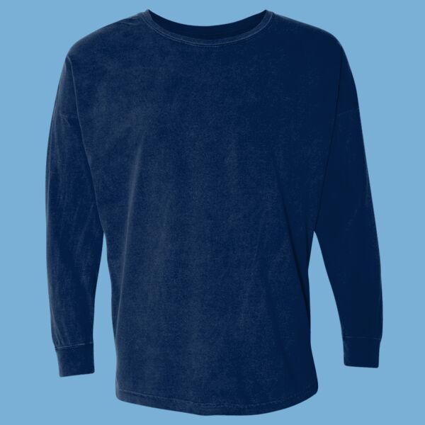 Garment-Dyed Drop-Shoulder Long Sleeve T-Shirt Thumbnail
