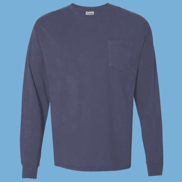 Garment-Dyed Long Sleeve T-Shirt With a Pocket Thumbnail