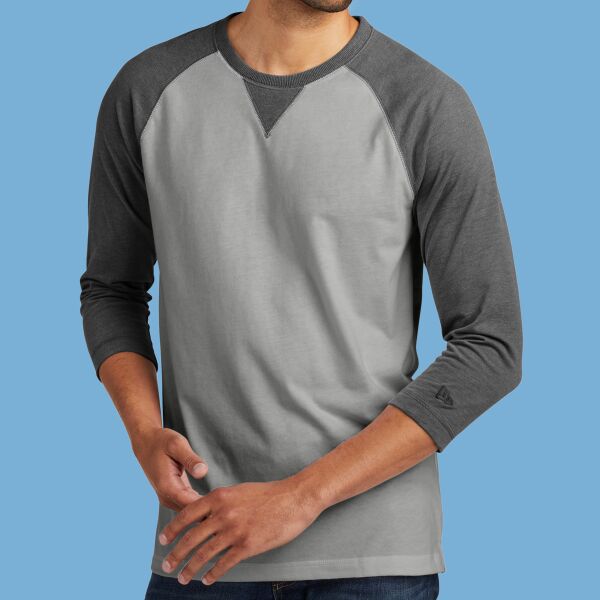 Sueded Cotton Blend 3/4 Sleeve Baseball Raglan Tee Thumbnail