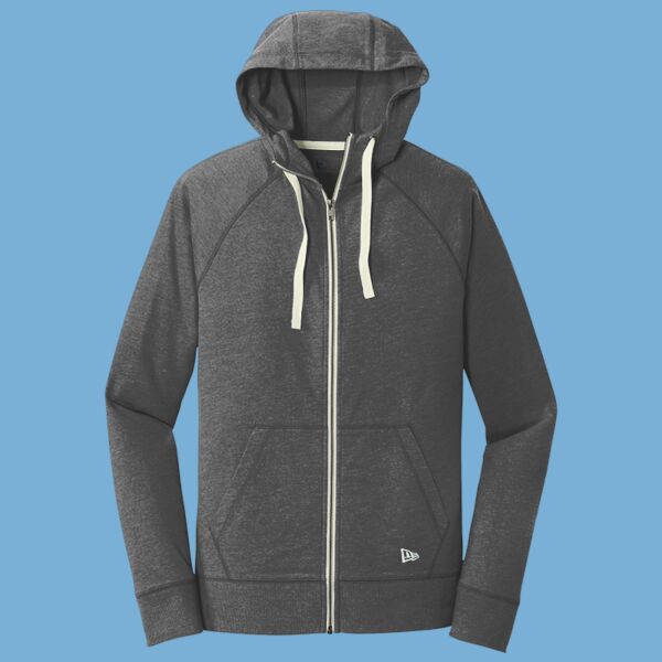 Sueded Cotton Blend Full Zip Hoodie Thumbnail