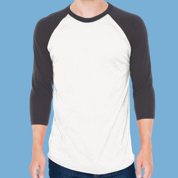 USA-Made 50/50 Poly/Cotton Raglan Three-Quarter Sleeve Tee Thumbnail