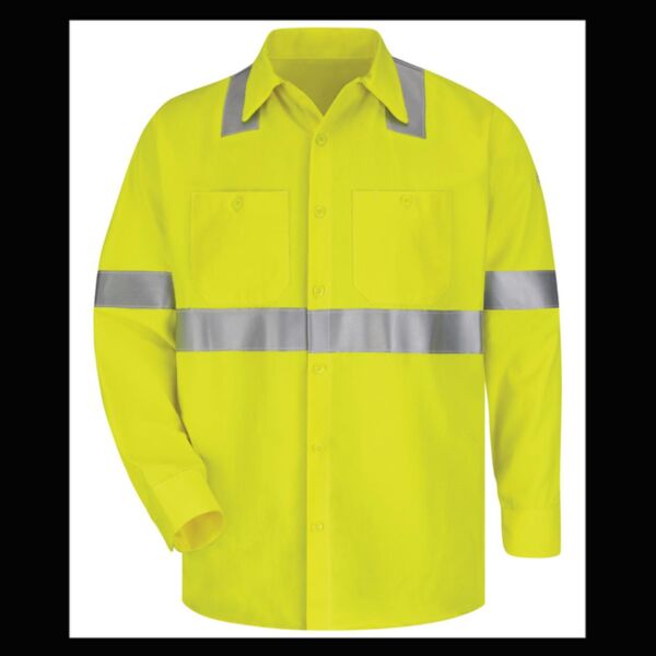 High Visibility Long Sleeve Work Shirt - Tall Sizes Thumbnail