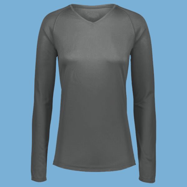 Women's Attain Wicking Long Sleeve V-Neck T-Shirt Thumbnail