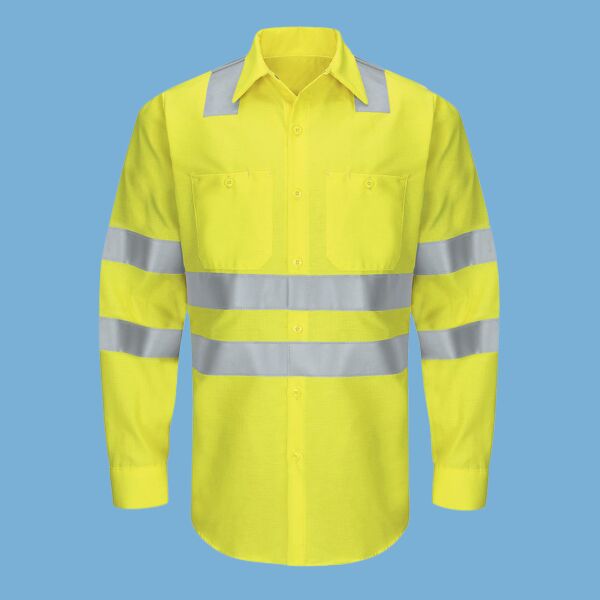 Men's Tall Enhanced & Hi-Visibility Long Sleeve Work Shirt Thumbnail