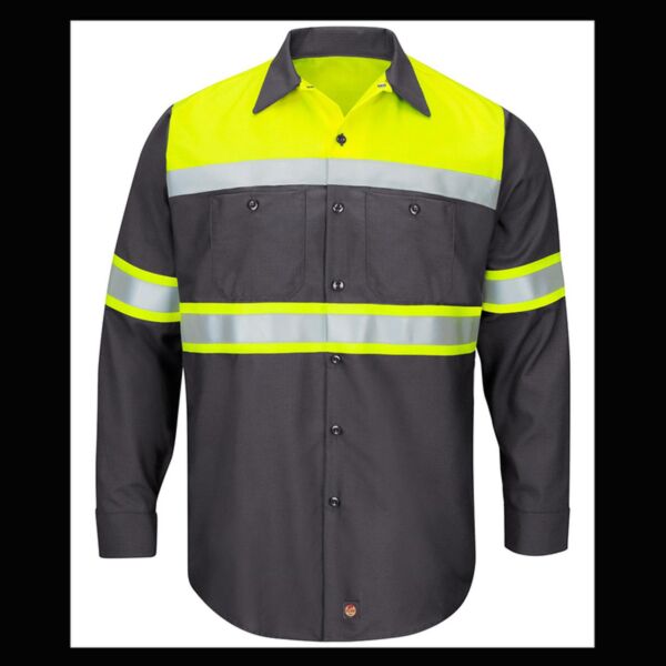 Hi-Visibility Colorblock Ripstop Long Sleeve Work Shirt - Tall Sizes Thumbnail