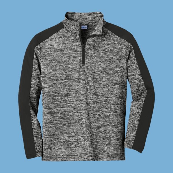 Youth PosiCharge ® Electric Heather Colorblock 1/4 Zip Pullover Thumbnail