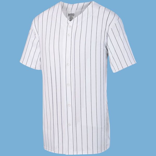 Youth Pinstripe Full Button Baseball Jersey Thumbnail
