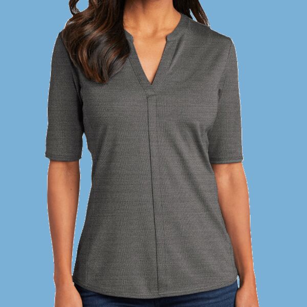 Women's Stretch Heather Open Neck Top Thumbnail