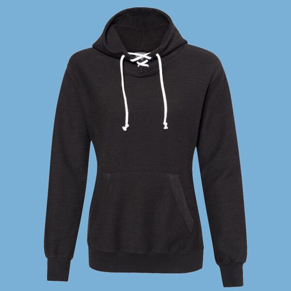 Women’s French Terry Sport Lace Scuba Hooded Sweatshirt Thumbnail