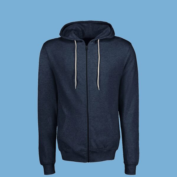 Unisex Retro Heather Full-Zip Hooded Sweatshirt Thumbnail