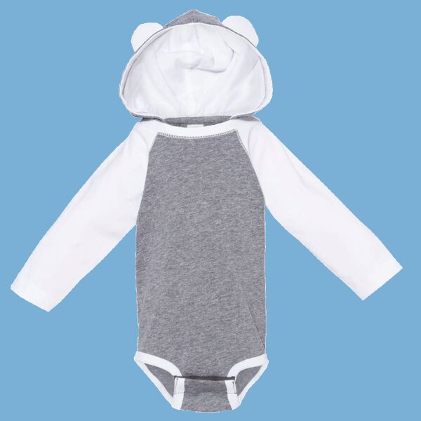 Fine Jersey Infant Character Hooded Long Sleeve Bodysuit with Ears Thumbnail