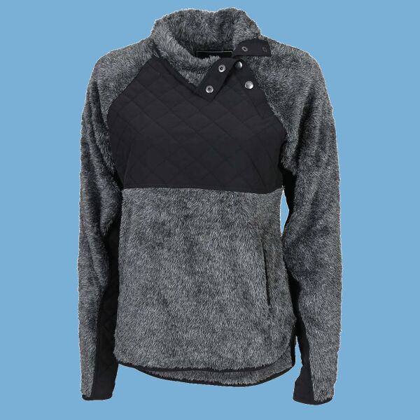 Women's Quilted Fuzzy Fleece Pullover Thumbnail