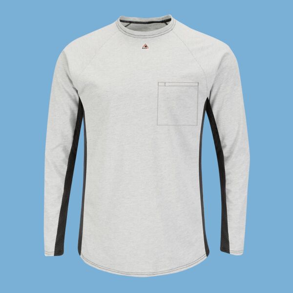Long Sleeve FR Two-Tone Base Layer with Concealed Chest Pocket - EXCEL FR Thumbnail