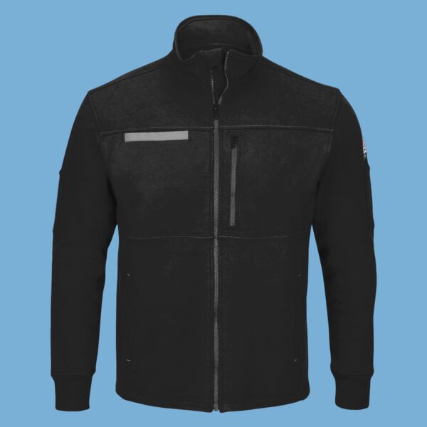 Zip Front Fleece Jacket-Cotton /Spandex Blend - Tall Sizes Thumbnail